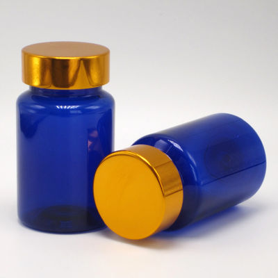 Bouteille en plastique ambrée en PET de 100 ml, comprimé/vitamine/capsule, avec couvercle de sécurité pour enfants et bouchon à vis