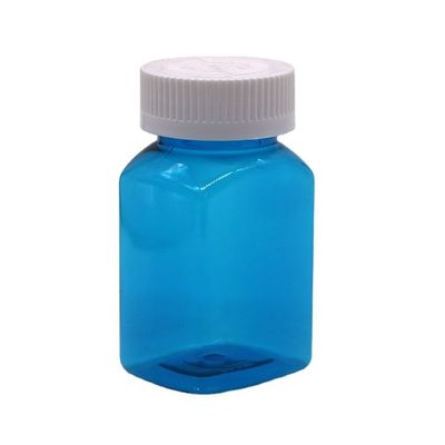 Bouteille solide Bouteille en poudre avec bouchon à vis Bouteille en plastique transparent carré en PET de 120 ml