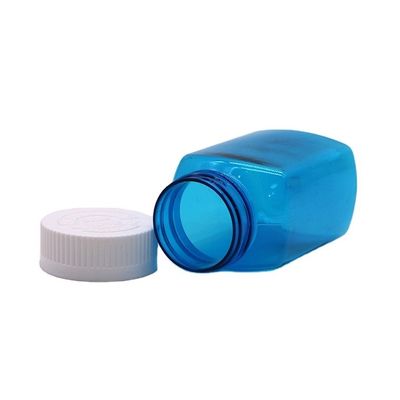 Bouteille solide Bouteille en poudre avec bouchon à vis Bouteille en plastique transparent carré en PET de 120 ml