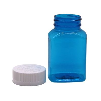 Bouteille solide Bouteille en poudre avec bouchon à vis Bouteille en plastique transparent carré en PET de 120 ml