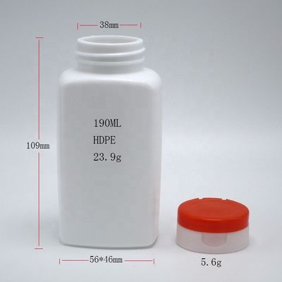 Écrans d'impression 190 ml HDPE Bouteille en plastique de forme carrée pour supplément médical