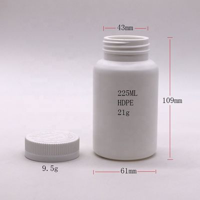 Bouteille en plastique PET de forme ronde de 225 ml pour Plii Medicine Organizer de capsules de comprimés solides