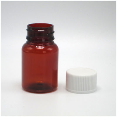 40 ml/1.3 oz Ambre Pilule PET Capsule Bouteille d' huile de poisson avec bouchon à vis en argent d' aluminium