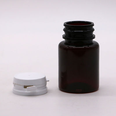 Couleur personnalisée Pilule PET Ambre 50 ml Capsule Bouteille d' huile de poisson avec bouchon détachable/ bouchon à vis