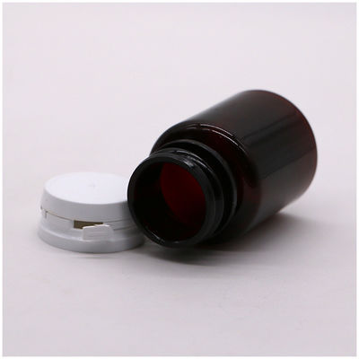 Couleur personnalisée Pilule PET Ambre 50 ml Capsule Bouteille d' huile de poisson avec bouchon détachable/ bouchon à vis