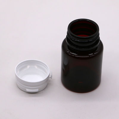 Couleur personnalisée Pilule PET Ambre 50 ml Capsule Bouteille d' huile de poisson avec bouchon détachable/ bouchon à vis