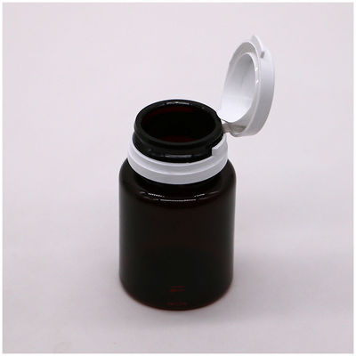 Couleur personnalisée Pilule PET Ambre 50 ml Capsule Bouteille d' huile de poisson avec bouchon détachable/ bouchon à vis