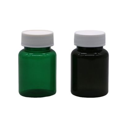 Médecine industrielle Bouteille en plastique PET de 50 ml avec bouchon à vis et étiquette imprimée sur mesure