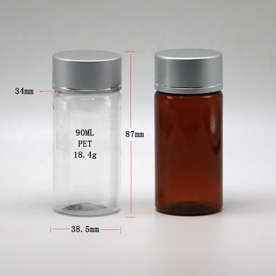 Récipient en tubes droits en PET industriel pharmaceutique de 90 ml pour comprimés et gélules