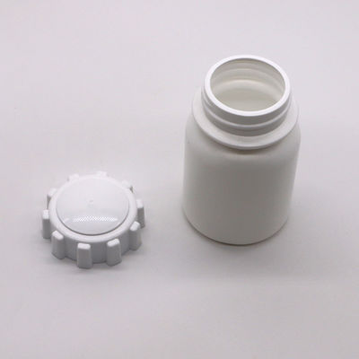 Tablette solide de médicament Capsule de stockage Bouteille en plastique PE de 175 ml avec couvercle à engrenages