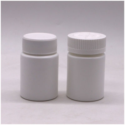 Bouteille en HDPE de 80 ml, bouche large, contenant des capsules vides avec bouchon à vis et bouchon de sécurité pour enfants