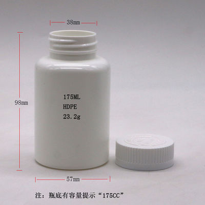 Logo personnalisé Bouteille en plastique PE de forme ronde de 175 ml pour le stockage de capsules de comprimés solides