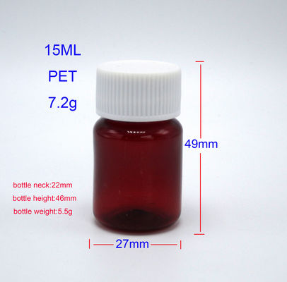 Bouteille de pilule en plastique PET de 15 ml avec bouchon de sécurité pour enfants Recycleable sans BPA