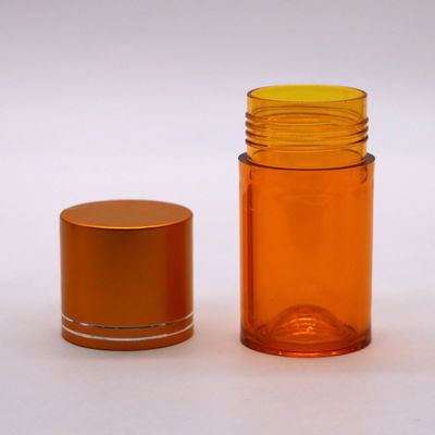 Pilule en PET rechargeable de 60 ml Capsule Bouteille d' huile de poisson avec bouchon à vis en or argenté en aluminium