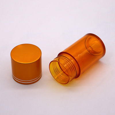 Pilule en PET rechargeable de 60 ml Capsule Bouteille d' huile de poisson avec bouchon à vis en or argenté en aluminium