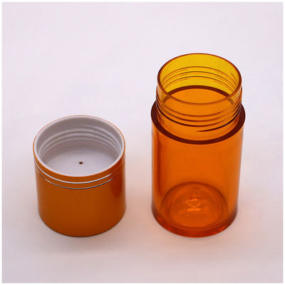 Pilule en PET rechargeable de 60 ml Capsule Bouteille d' huile de poisson avec bouchon à vis en or argenté en aluminium