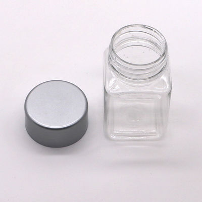 Bouteilles carrées en plastique PET de 60 ml avec capuchon à vis en plastique pour comprimés