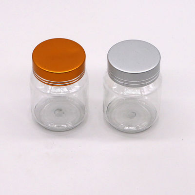 70 ml de PET de qualité alimentaire en plastique délicat, bouteille de pilule en capsule avec plaque d'or