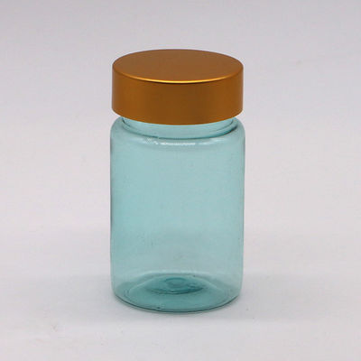Soins de santé 70ml PET plastique capsule bouteille de pilule avec plaque d'or argent