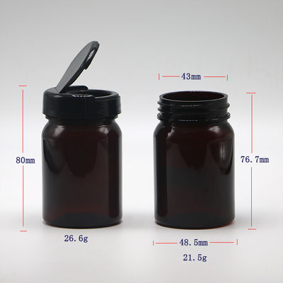Impression par écran 80 ml PET bouteille rechargeable en plastique médical pour pilule capsule