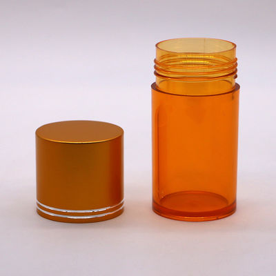 Bouteille transparente en plastique de 80 ml en PET en forme de cylindre à large bouche avec couvercle en aluminium facile à utiliser