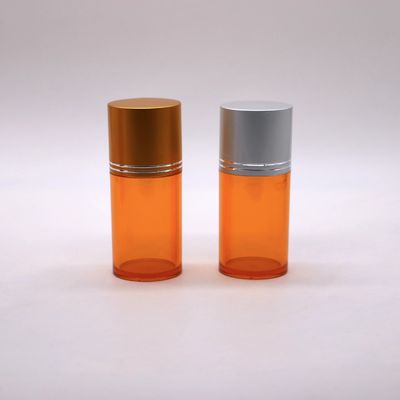 Bouteille transparente en plastique de 80 ml en PET en forme de cylindre à large bouche avec couvercle en aluminium facile à utiliser