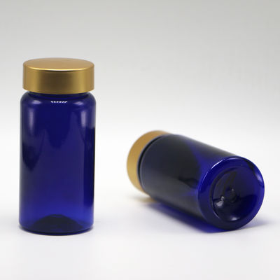 100 ml de PET de couleur personnalisée, stérile, rechargeable, bouteille de plastique pour pilule, comprimé, capsule, revêtement en or