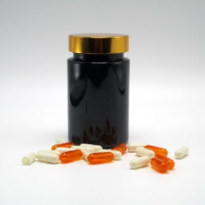 Matériau de base PET 120 ml Bouteille en plastique noir pour supplément de pilule