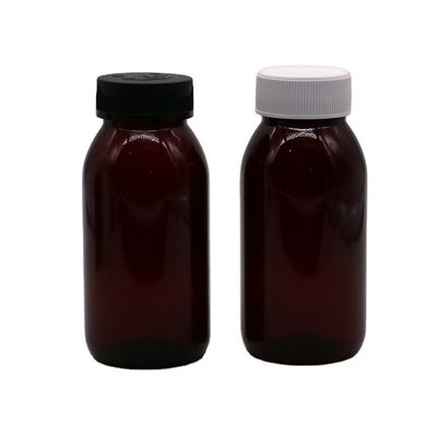 Bouteille de liquide oral à base de sirop de toux stérile rond en PET de 180 ml, avec bouchon de sécurité pour enfants
