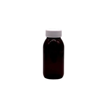 Bouteille de liquide oral à base de sirop de toux stérile rond en PET de 180 ml, avec bouchon de sécurité pour enfants