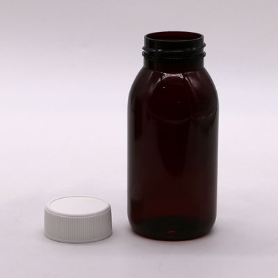 Bouteille de liquide oral à base de sirop de toux stérile rond en PET de 180 ml, avec bouchon de sécurité pour enfants