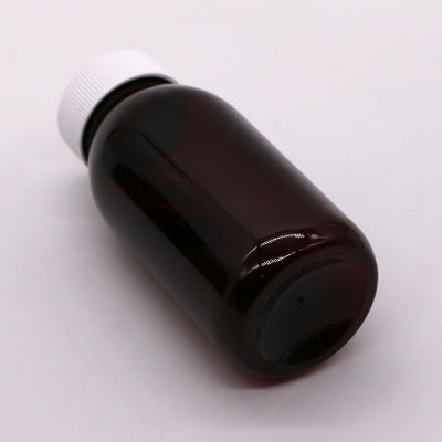 Bouteille de liquide oral à base de sirop de toux stérile rond en PET de 180 ml, avec bouchon de sécurité pour enfants
