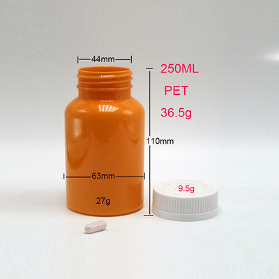 300 ml PET de qualité médicamenteuse bouteille en plastique médical vide pour supplément de capsules de pilule