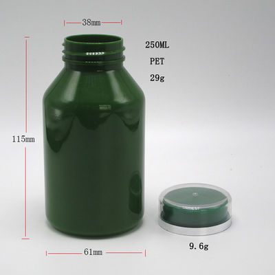 Couvercles anti-enfants Contenants de pilules en PET 250 ml Capacité pour les flacons de médicaments de pharmacie