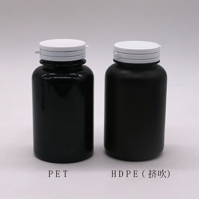 Personnaliser la couleur PET 250 ml bouteille en plastique rond pour le contenant de la capsule de médicament