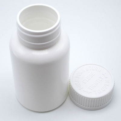 Bouteille en plastique PE ronde pour comprimé solide Capsule de stockage 150 ml Blanc