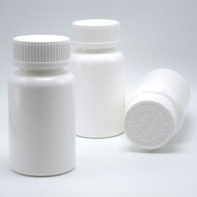 Bouteille en plastique PE ronde pour comprimé solide Capsule de stockage 150 ml Blanc