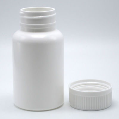 Bouteille en plastique PE ronde pour comprimé solide Capsule de stockage 150 ml Blanc