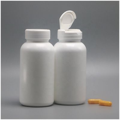Bouteille de stockage de pilules en plastique HDPE de forme ronde de 200 ml avec couvercle et matériau PE