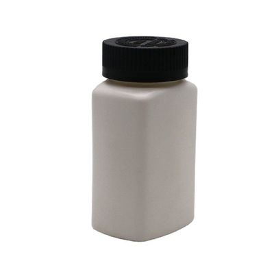 Capille à vis 120 ml HDPE en forme carrée, couleur personnalisée, contenant une bouteille de pilule vide