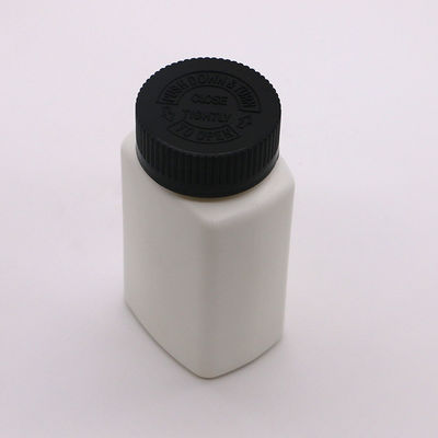 Capille à vis 120 ml HDPE en forme carrée, couleur personnalisée, contenant une bouteille de pilule vide