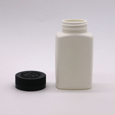 Capille à vis 120 ml HDPE en forme carrée, couleur personnalisée, contenant une bouteille de pilule vide