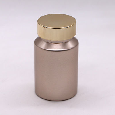 Pilule/capsule/tablette/poudre PET Bouteille en plastique glacé avec bouchon en or/argent