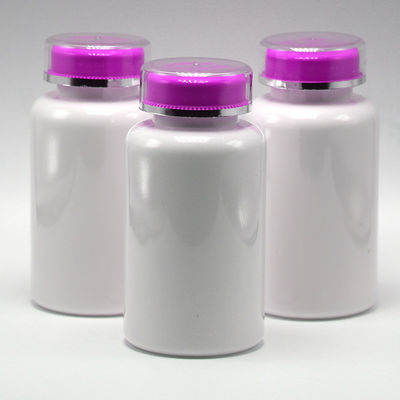 Bouteille de pilules en plastique PET personnalisée de 200 ml avec capuchon à vis pour pilule en poudre en capsule