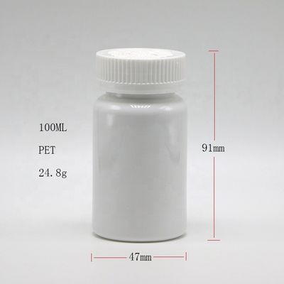 Bouteille de comprimés en plastique PET personnalisée de forme ronde de 100 ml/3,4 oz pour le stockage des médicaments